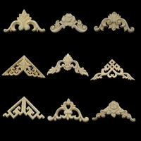 frame door cabinet decorative figurines wood appliques for furniture unpainted carved corner onlay home decoration accessories