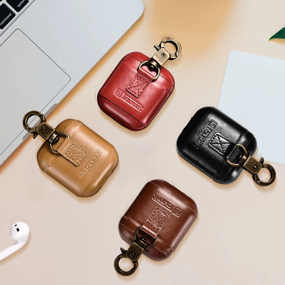 VirWir защитный кожаный чехол для Air pods чехол для наушников Портативный кожаный чехол для Apple гарнитура для airpods комплект аксессуаров