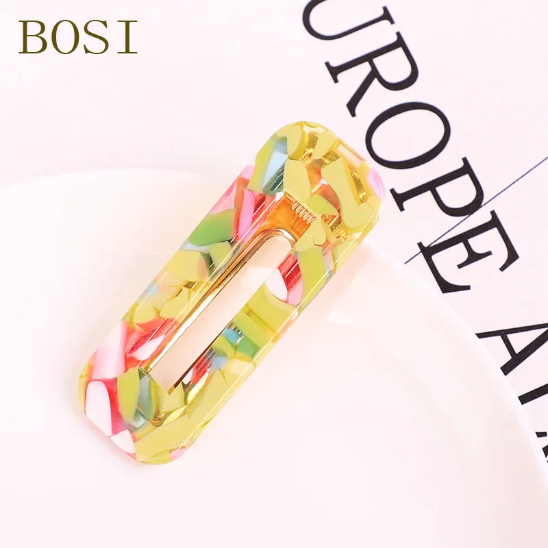 Новые Акриловые зажимы для волос мода для женщин девушек заколка для волос леопард Геометрическая квадратная форма заколки-пряжки для волос ювелирные изделия