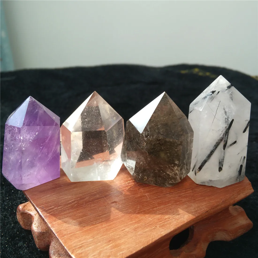 Аметист Турмалин цитрин призрак кристалл камни Кристаллы Wicca Cristal Pierre Naturelle