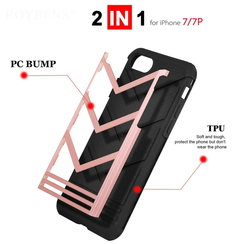 Roybens для iPhone 6 Чехол роскошные золотые Высокое качество PC ТПУ Гибридный чехол 7 S