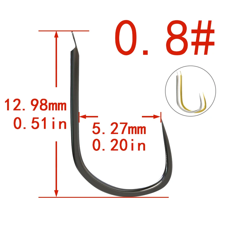 100pcs/Lot Gold Non-Barbed Fishing Hooks Circle High Carbon Steel Sharpened Bait Tackle Strong Fishhook Sizes 0.1 0.3 1 2 3 4 | Спорт и