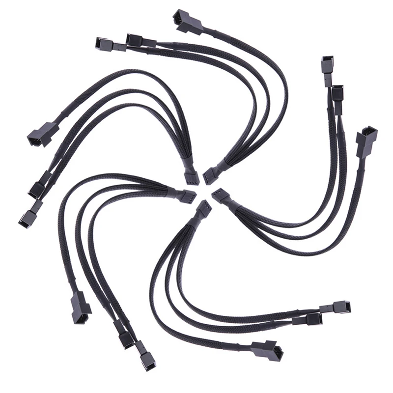 Sleeved 1 To 3 4-Pin Extension Cable to ways 4-pins CPU PWM Case Cooling Fan Splitter Hub Power Fan-out Adapter | Компьютеры и офис