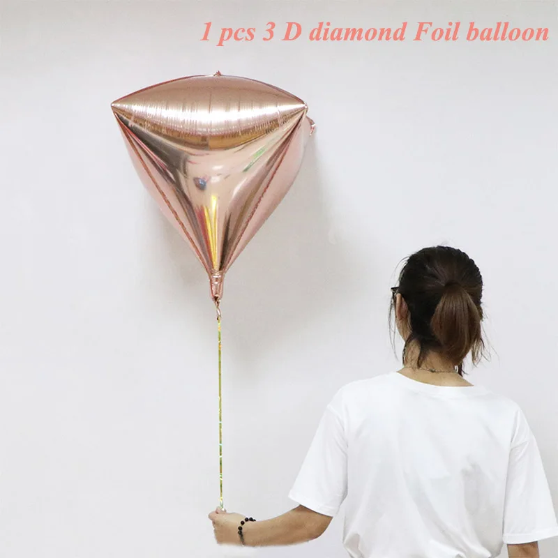 Diamond balloon Розовое золото Тема воздушный шар алмаз квадратный шампанское фольга воздушные шары для свадьбы вечеринки декор латексные шары для дня рождения украшения - Цвет: Diamond balloon