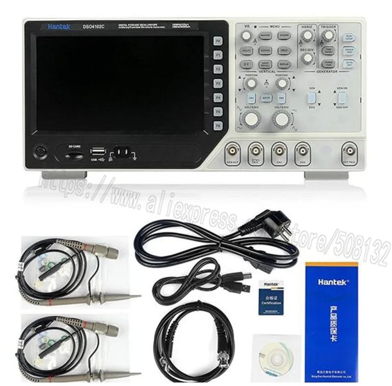 Hantek DSO4102C цифровой осциллограф 2CH 100 МГц генератор осциллографа внешнего триггера