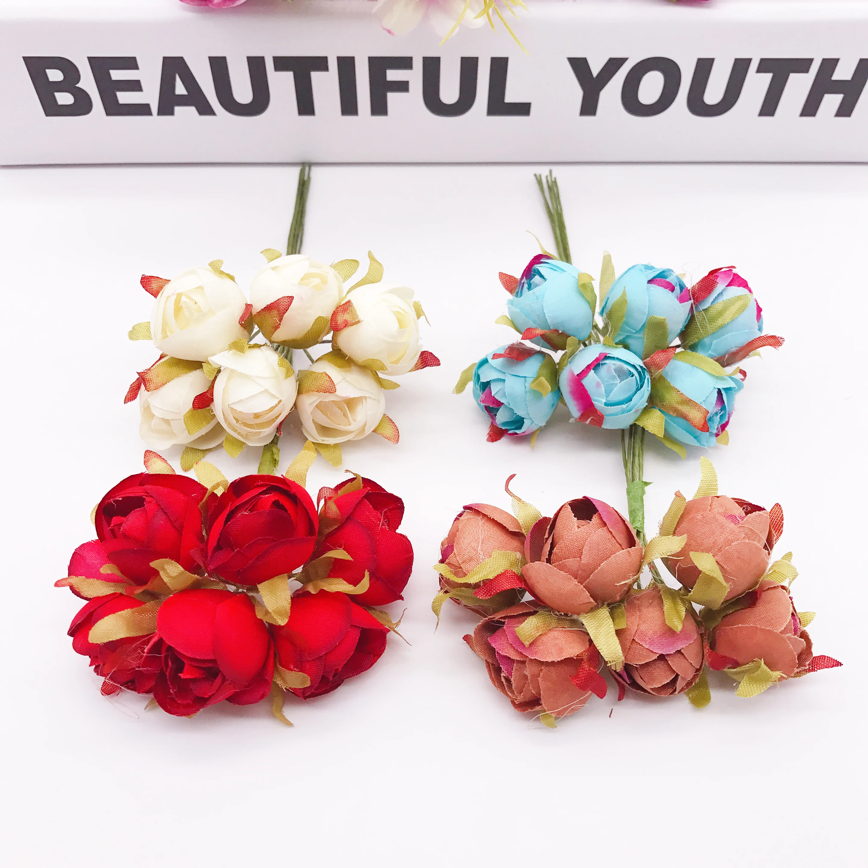 6 шт./лот 1 5 см Высокое качество нетканые материалы роза букет для Diy ручной работы