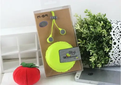 Green with Box Наушники макаруны наушники для девочек для телефона для девочек наушники для телефона макаруны наушники Наушники Розовый Шлем Аудио Avec Fil Милый Гарнитуры Черный Синий Белый Провод Затычки Для Ушей Девушка - Цвет: Green with Box