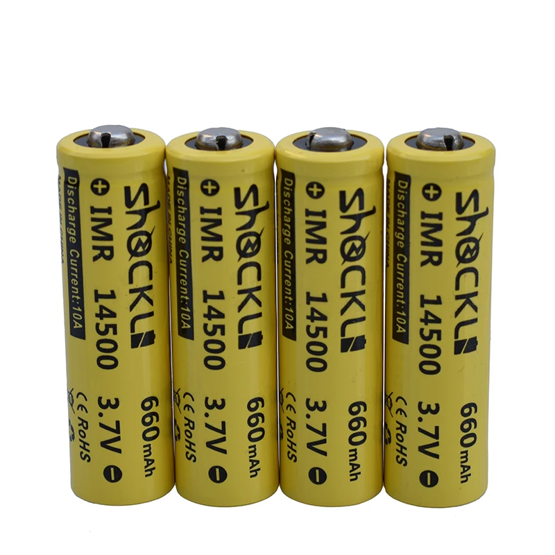 Shockli 14500 AA батарея 3,7 V 660mAh реальная емкость литий-ионная аккумуляторная батарея+ батарейный блок для светодиодных фонарей налобных игрушек