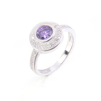 engagement rings for women gift for valentine luxury silver color valentines day purple cubic zircon luxury wedding band ring