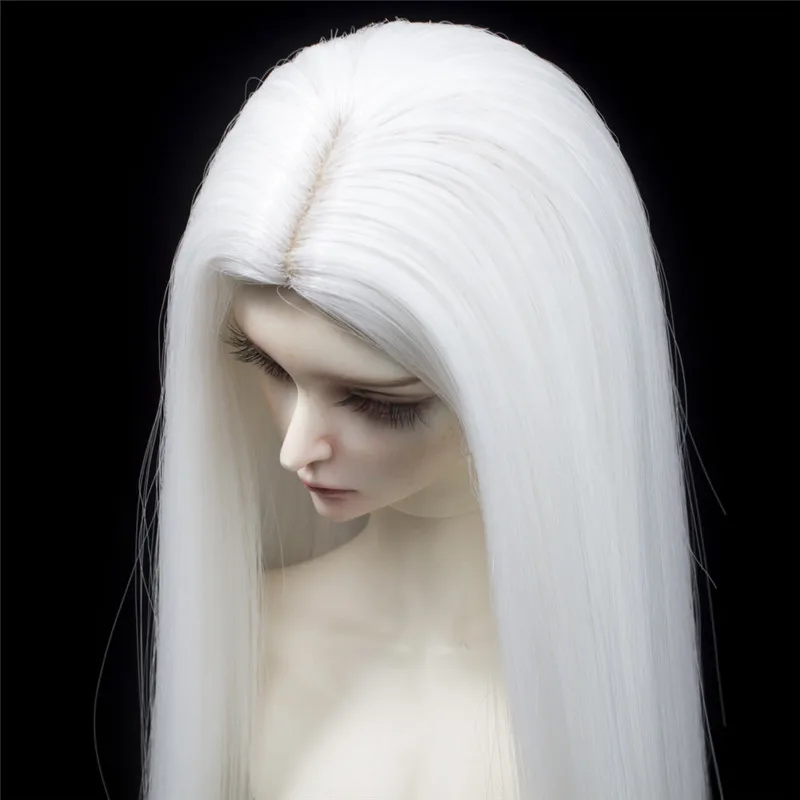 Парики для кукол BJD/SD, длинные прямые волосы, белый, хаки, серый, коричневый, черный цвет, волосы для 1/6, 1/4, 1/3, куклы, теплоизоляционное синтетическое волокно