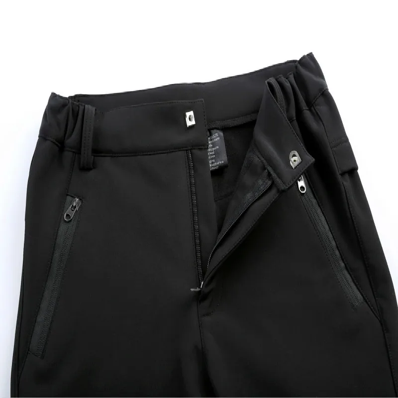 

Outdoor men's and women's fleece soft shell pants autumn and winter thickening and warm waterproof mountaineering ski pants