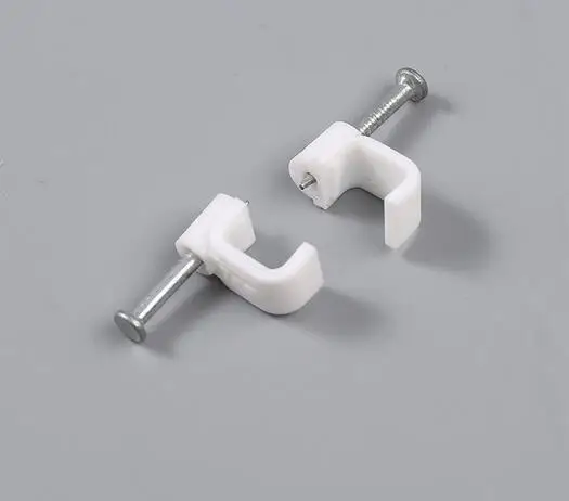 100 шт./пакет 4 мм Кабельные зажимы кабельные квадратные белые|nail wire clips|cable clipcable nail |
