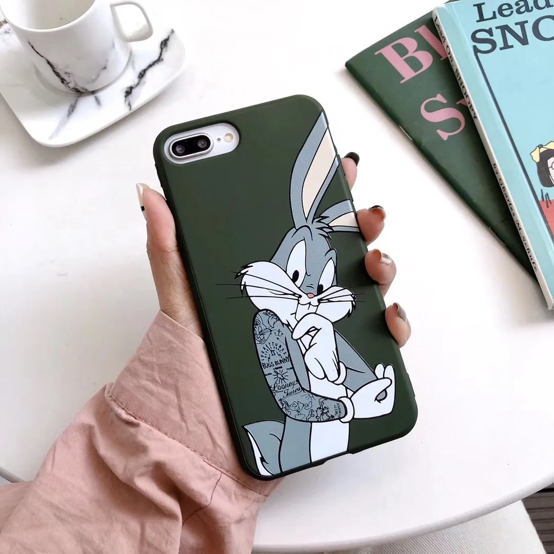 Новинка чехол с милым мультяшным Кроликом мягкие ТПУ чехлы для телефонов iPhoneXS 7 8