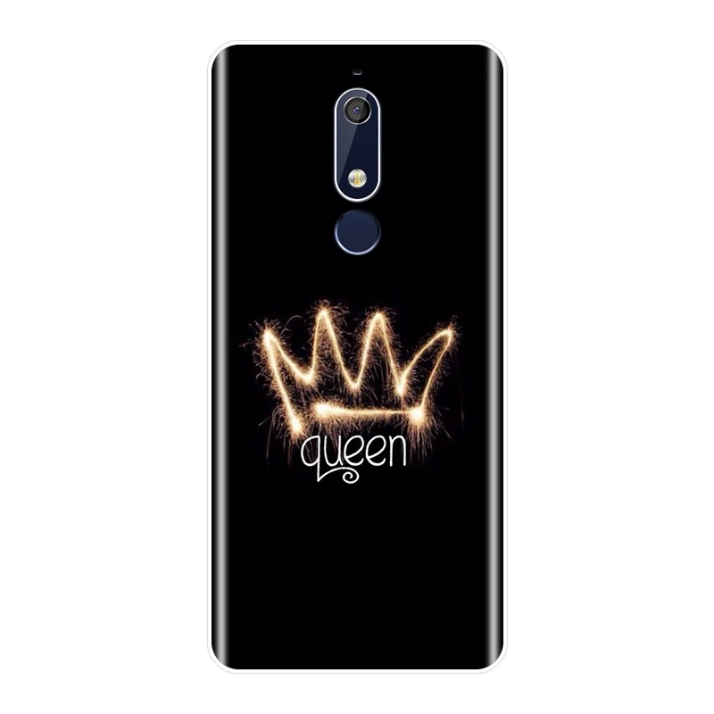 Phone Case For Nokia 2.1 3.1 5.1 6.1 7.1 Silicone Soft Luxury King And Queen Crown Back Cover Plus | Мобильные телефоны и