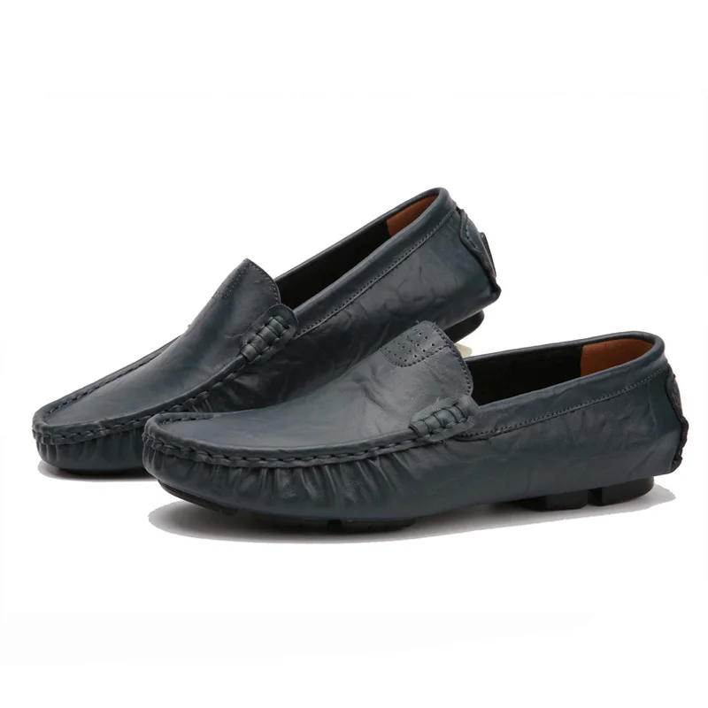 New arrival high quality genuine leather comfortable casual shoes men loafers soft breathable flats driving big size | Обувь