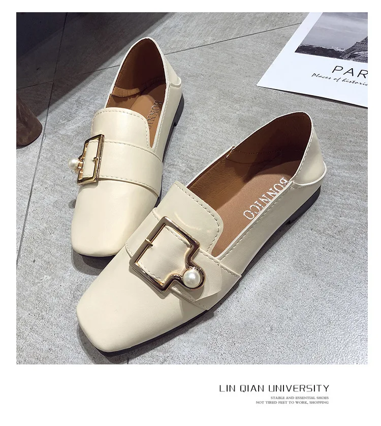 Женские туфли на плоской подошве блестящие без застежки для студенток мужские