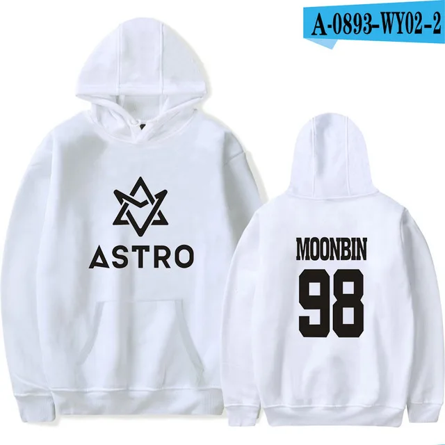 white Kpop Астро звезда Группа печатных толстовки Moletom Harajuku Толстовка пуловер, худи в повседневном стиле куртка в уличном стиле Мужская/женская одежда - Цвет: white