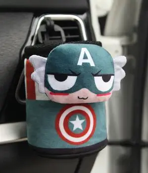 Captain America 1 шт., 12 см, плюшевая подвесная сумка для перевозки «Капитан Америка», «Человек-паук», «Халк», Цилиндрическая Коробка для хранения на транспортном средстве, креативный подарок для мальчиков и девочек - Цвет: Captain America