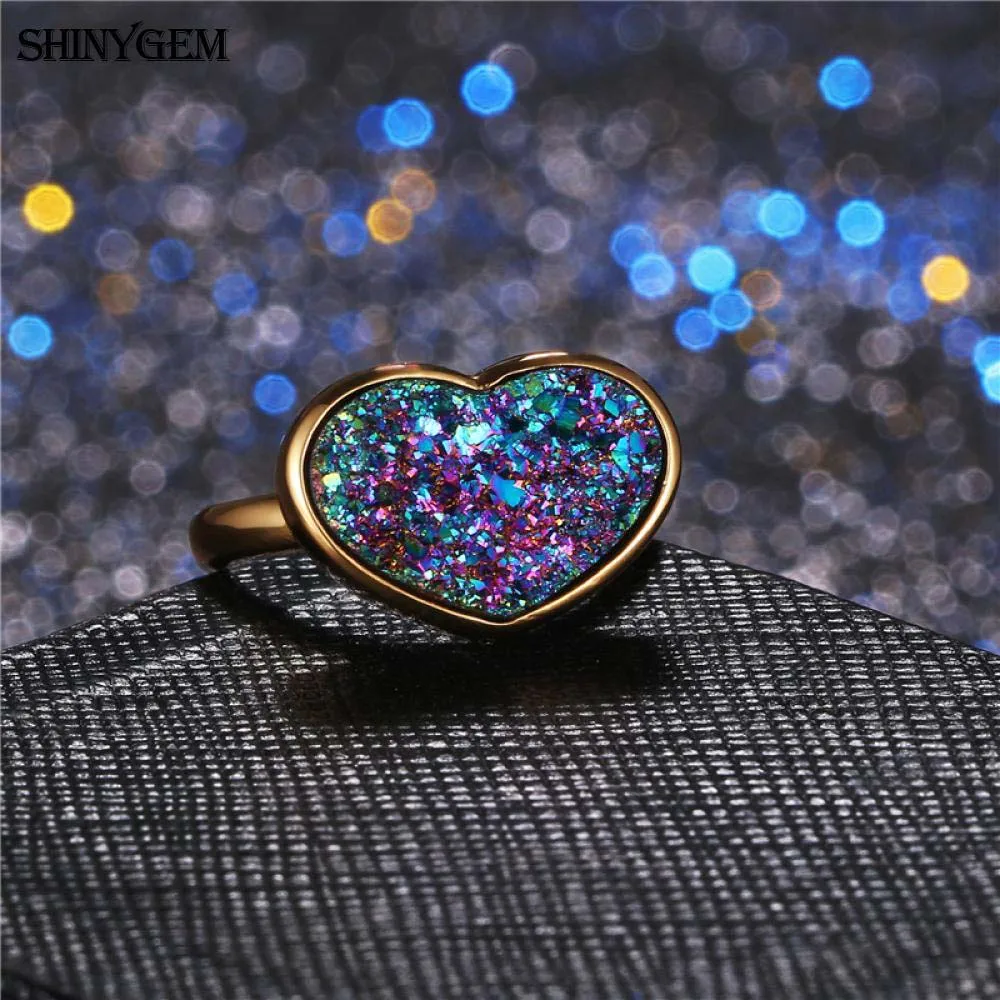 Женское свадебное кольцо ShinyGem роскошное с большим сердцем и натуральным