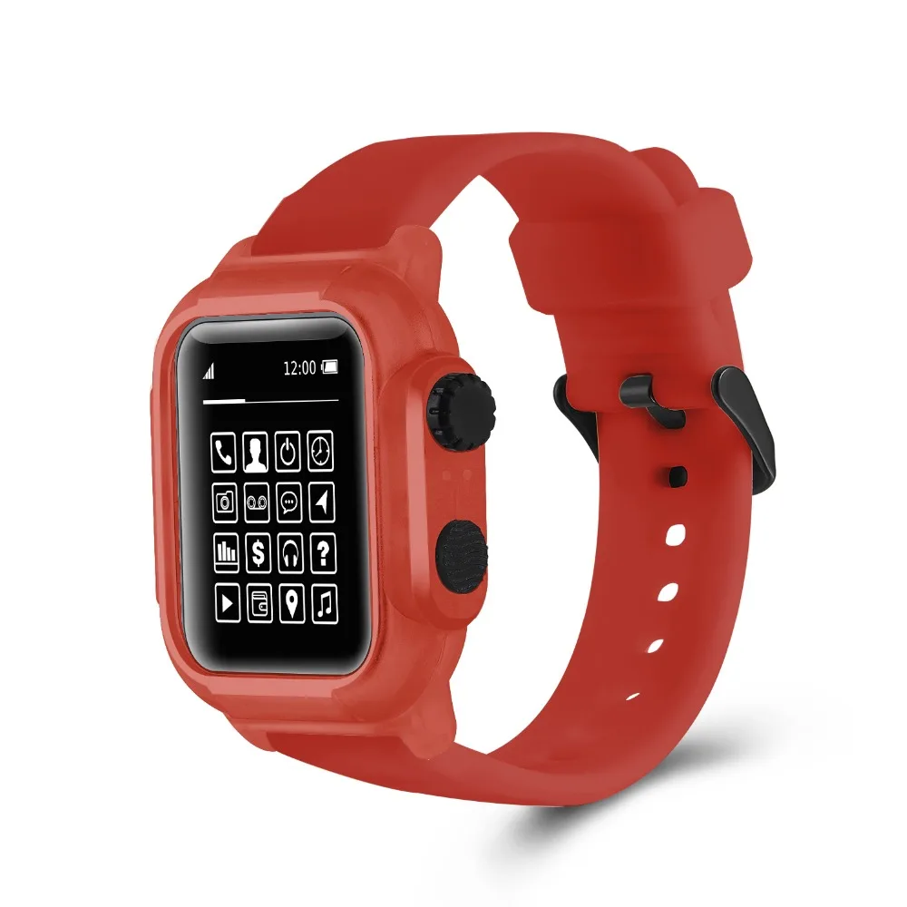 Laforuta водонепроницаемый чехол для Apple Watch 4 с силиконовым ремешком 44 мм 40 мм iWatch ремешок ударопрочный бампер крышка спортивный ремешок полосы