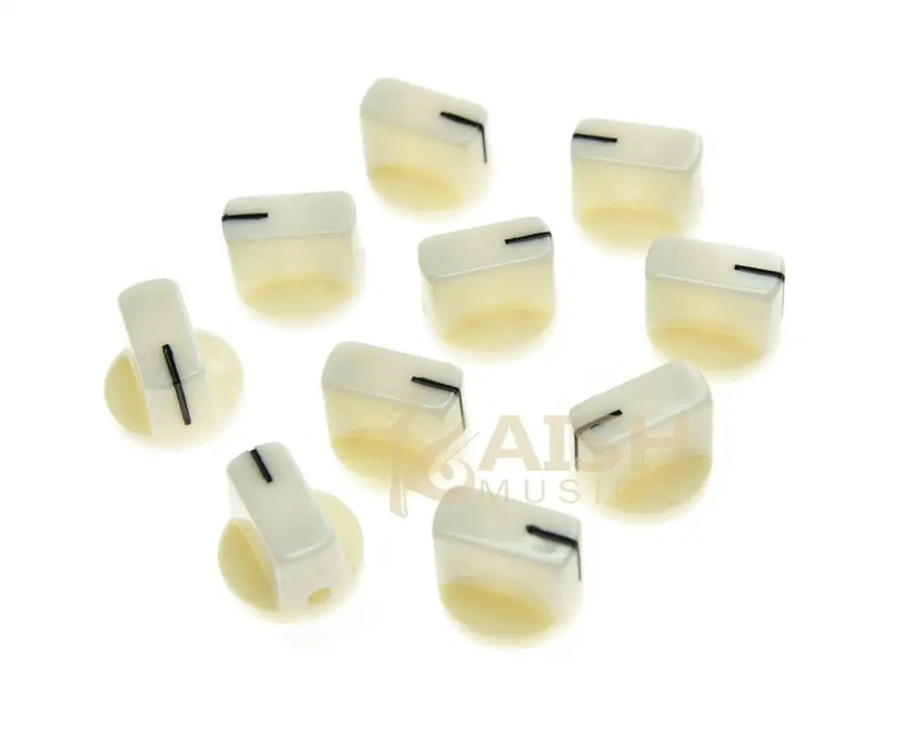 White KAISH 10x гитарный усилитель педаль эффектов ручки Davies 1510 стиль ручка указателя набор винтов различные цвета - Цвет: White