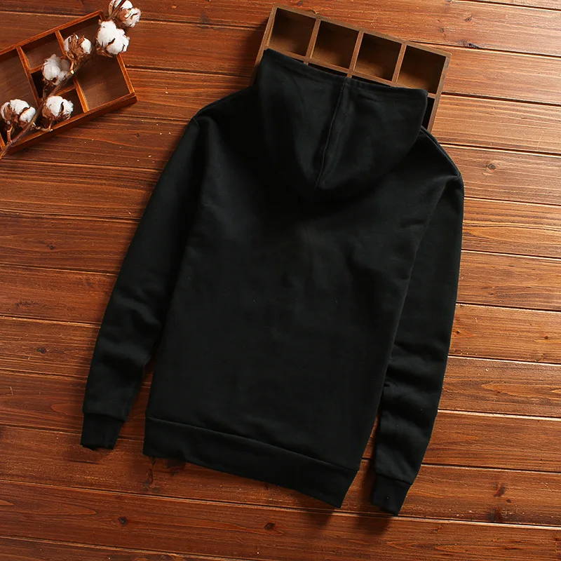 Мужские толстовки с капюшоном и свитера сплошной цвет хлопок Толстовка для