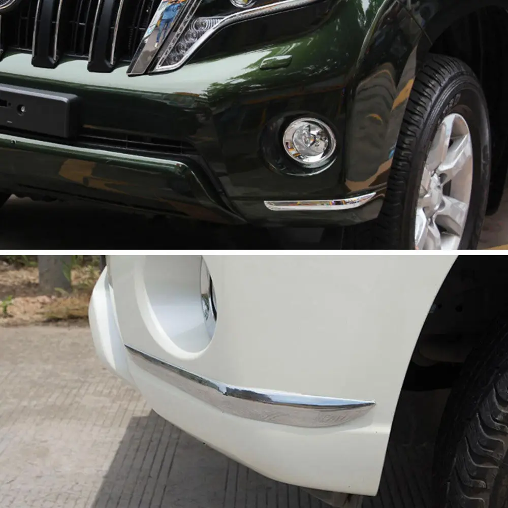 Подходит для Toyota Prado 2014 2015 2016 2017 2 шт. хромированный ABS защитный чехол переднего