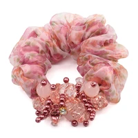 1piece high quanlity hair accessories for girl women pearl crystal hair rope super elastic headbands ponytail scrunchie