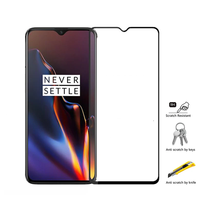 Стекло для OnePlus 7 полное покрытие искусственное стекло защита экрана закаленное 6
