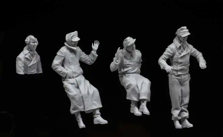 Unassambled 1/35 древний человек включает в себя 4 (без бака) статуэтка виде набор