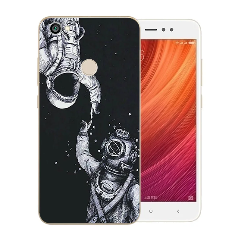 Phone Cases 5.5 inch For Xiaomi Redmi Note 5A Prime Fingerprint Silicone Space Moon Pattern Cover for Hongmi Pro Shells |