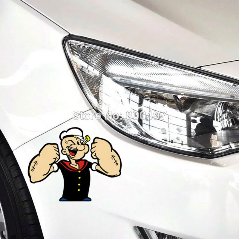 10 x новейшие Стикеры для стайлинга автомобиля забавные Popeye матросские мышцы