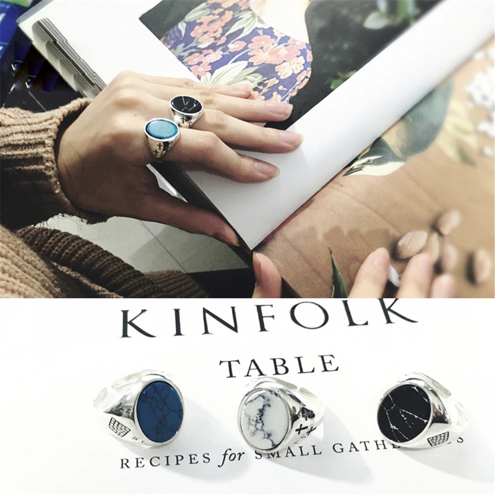 Кольцо на кастет, Настоящее серебро 925, Tur-quoise Anillos, ювелирное изделие, Ретро стиль, минимализм, Haut Femme, Bague Femme Aneis, панк кольца для женщин