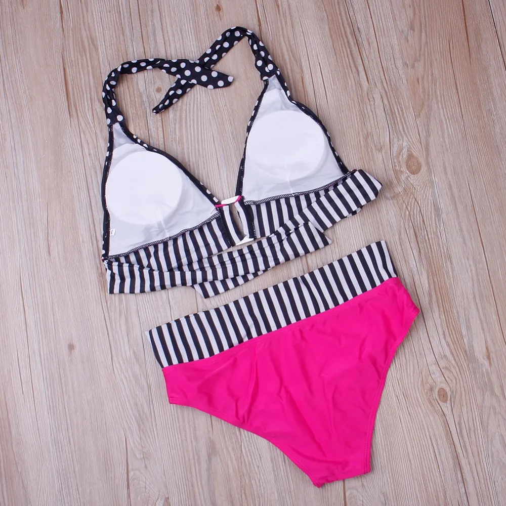 Сексуальное бикини бандаж Плавание ming Для женщин пуш ап в горошек костюм