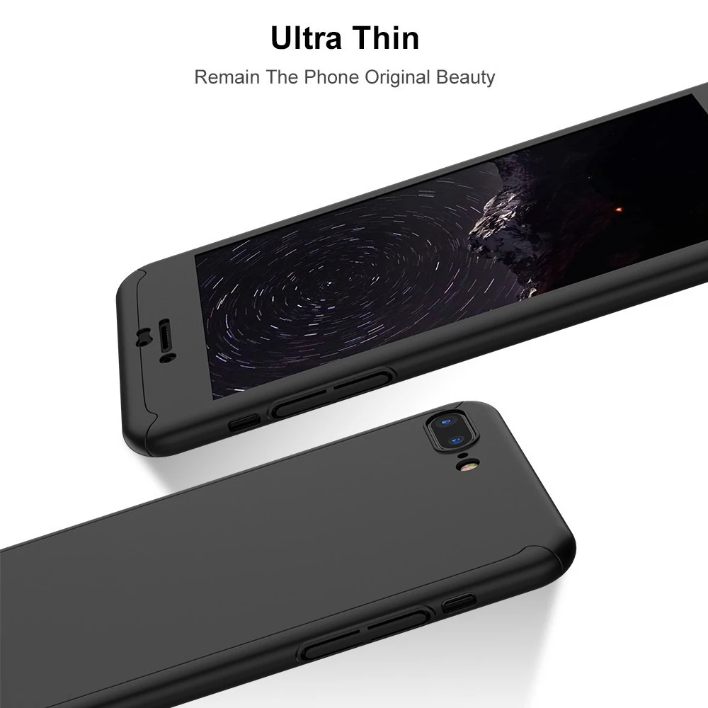 FLOVEME 360 Degree Full Body Cover For iPhone 5 5S 6 7 PlusTempered Glass Huawei Xiaomi 5s plus Redmi 3s Note 3 4 Cases |