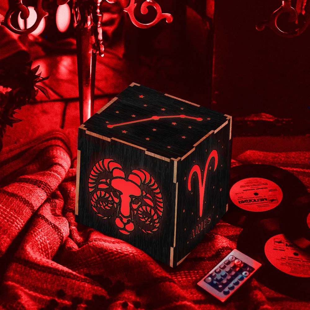 1 шт. Знак зодиака новинка ночник Aries светодиодный фонарь деревянный световой