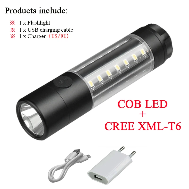 COB flash light H 28led мини COB вспышка Предупреждение Ультрафиолетовый фонарь 18650 Ручка Свет usb зарядка батареи водонепроницаемая лампа для кемпинга torche - Испускаемый цвет: COB flash light H