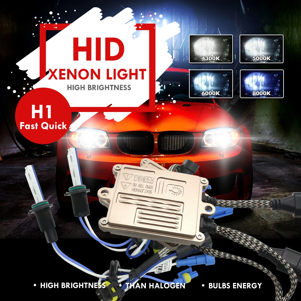 Modifygt H1 12V 55W AC Xenon HID комплект H4 H7 H8/H9/H11 9005 HB3 9006 HB4 xenon для автомобильных фар 4300K 6000K