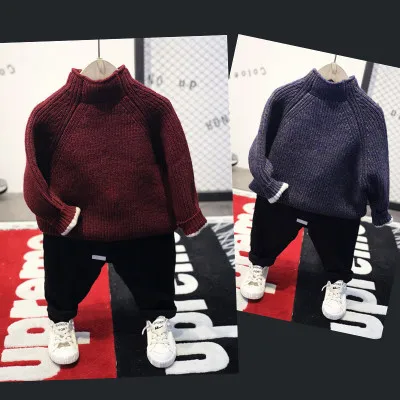 

2019 New Boys Winter Sweaters Children's Winter Korean Fashion Long Sleeves Sweater Kids Pullovers Tops Baby Knitting Clothing