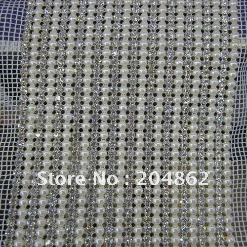 10 ярдов 24 линии жемчужная Хрустальная лента стразы сетчатая отделка для торта SS17