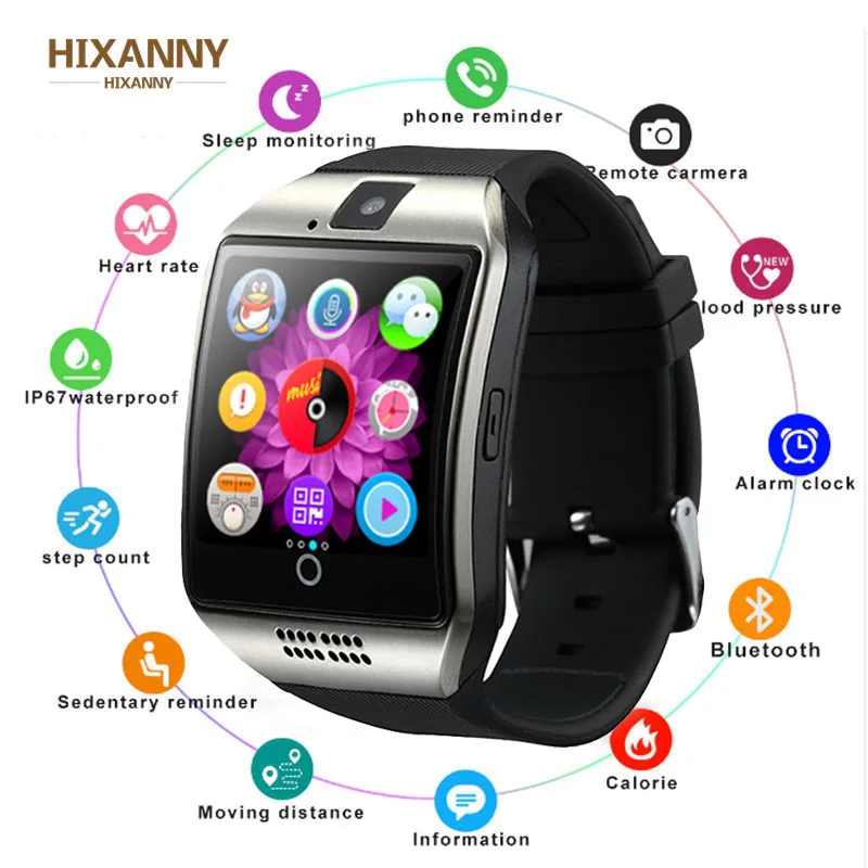 Умные часы Bluetooth с камерой Facebook Whatsapp Twitter Синхронизация SMS Smartwatch поддержка sim-карты