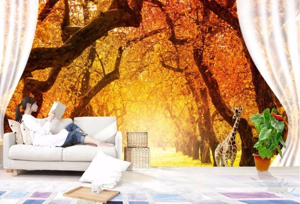 Пользовательские обои домашний декор Тигр тиснение для стен 5 d ТВ фон гостиная