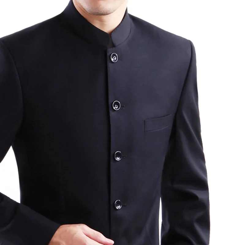 Комплект из 2 предметов: пиджак + брюки китайская туника костюмы мужской черный