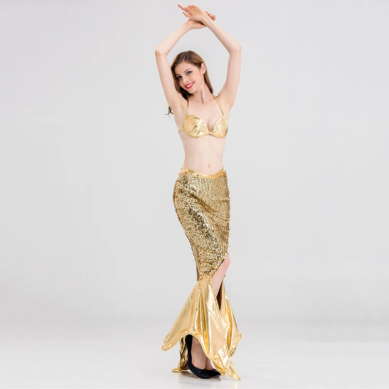 Хэллоуин сексуальный блесток косплей Костюм Русалки платье для девочек вечерние