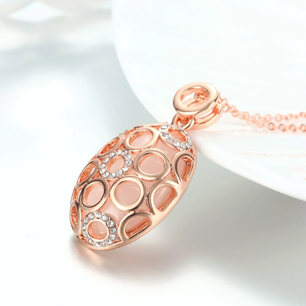 Ожерелье с подвесками ERLUER Fashion Hot золотого цвета с австрийскими кристаллами опаловой формы для женщин и девочек. Ювелирные подарки.