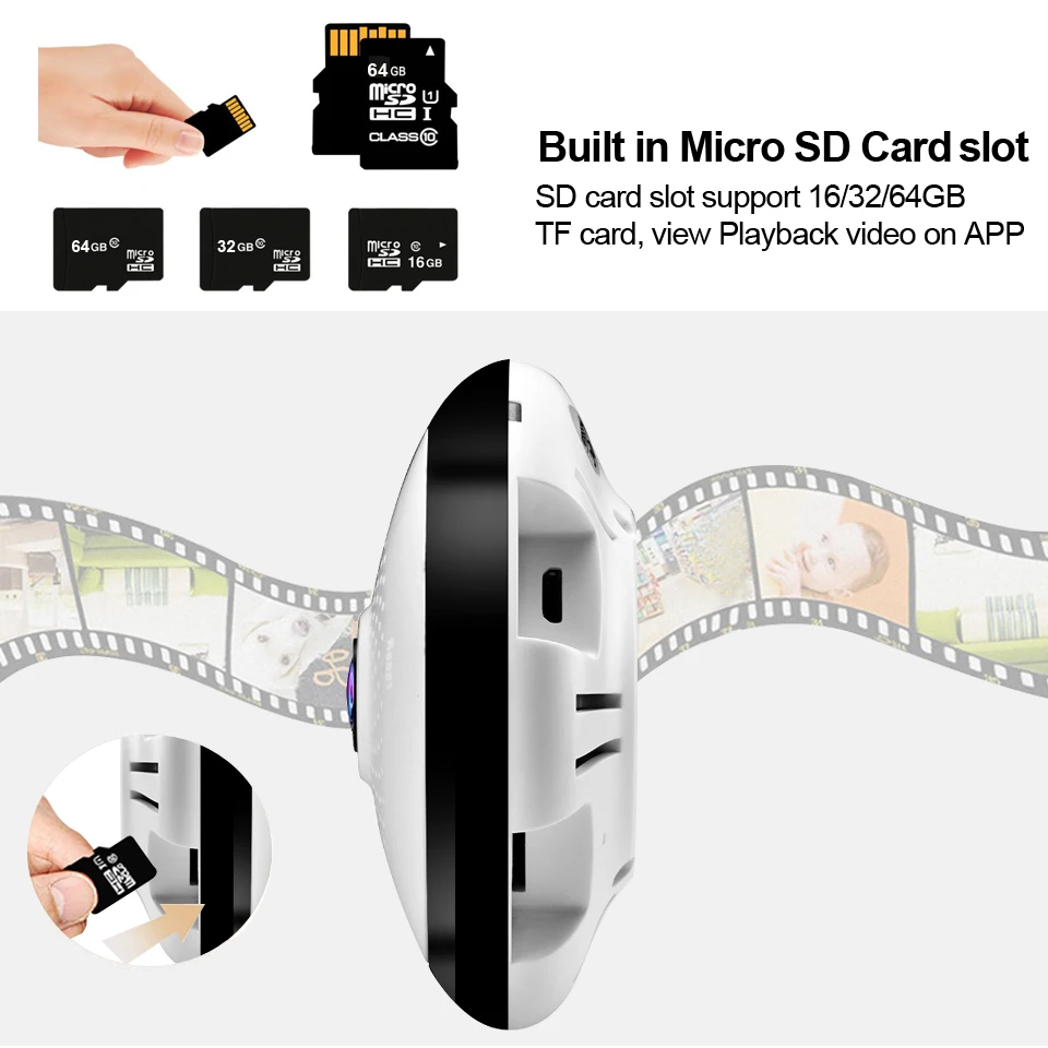 ANBIUX HD 960P рыбий глаз VR 360 градусов панорамная камера беспроводная Wifi IP камера Домашняя безопасность мини камера наблюдения P2P iCsee