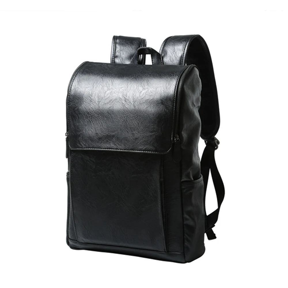 FUSHAN Brand Preppy Style Leather School Backpack Bag For College Simple Design Men Casual Daypacks mochila male New | Багаж и сумки