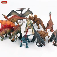 oenux 12pcsset classic jurassic dinosaur action figure small t rex pterodactyl dinossauro pvc high quality collection model toy