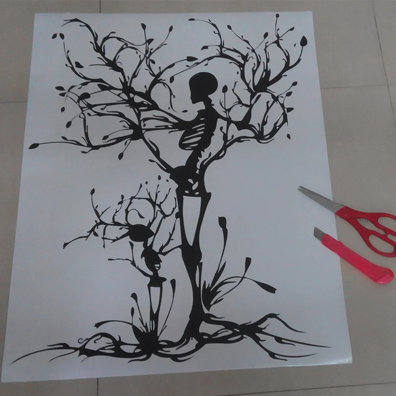 Индивидуальный череп дерево предложение гостиная виниловая вырезка Наклейка на