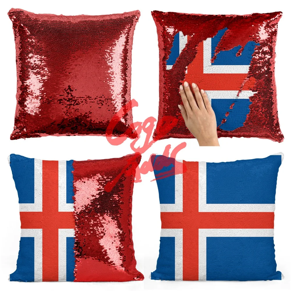 Исландия Декоративные диванные подушки Реверсивный Русалка блесток Подушка